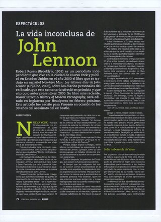 La vida inconclusa de John Lennon.